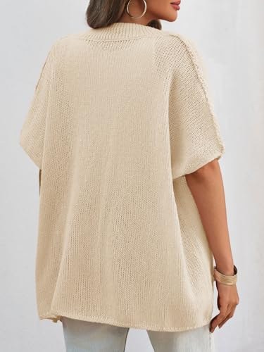 Image of Saodimallsu Womens Short Sleeve Cardigan Sweaters Button Down Lightweight Knit Cardigans
