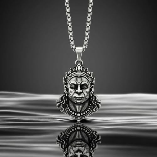 Image of THE MEN THING - Sanatan Divine Symbols Oxidised Pendant Necklace with 24inch Round Box Chain for Men & Boys