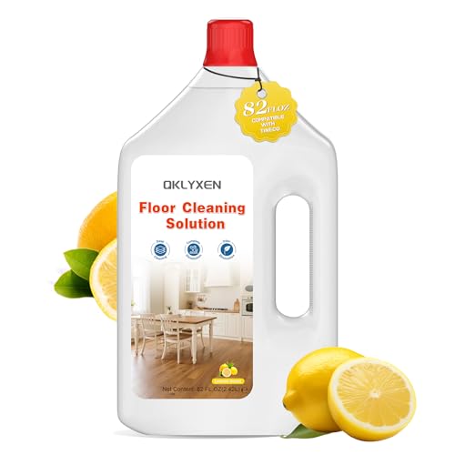 QKLYXEN Floor Cleaning Solution Compatible with Roborock – 82 FL OZ Lemon Floor Cleaner – Long-Lasting, Zesty Scent – For All Robot Vacuums with Mopping & Cordless Wet/Dry Vacuum Mop Cleaner