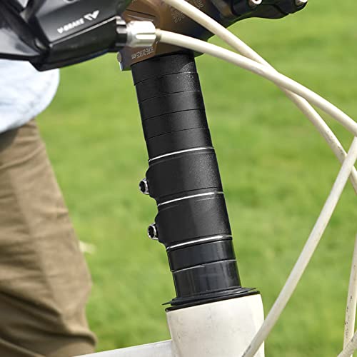 Fahrradlenker Erhöhung Lenkererhöhung Fahrrad MTB mit Sechskantschlüsseln Fahrrad Vorbau Fabelschaftverlängerung Adapter für 28,6 mm Gabel, Aluminium Legierung, Schwarz