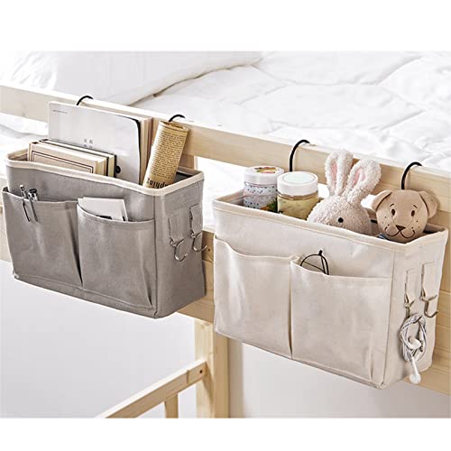 Panier Suspendu de Chevet, Support D'étagère, Sac de Rangement Suspendu de Chevet pour Têtes de Lit, Table à Langer, Accessoires de Lit superposé pour Couchette...