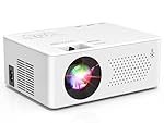 PURSHE Projector, Mini Projector 50%-100% Zoom, Two-way Bluetooth Full HD 1080P Supported, Portable for Bedroom, Outdoor Movies, Compatible with TV Stick/HDMI/Smartphone/USB/Game Console