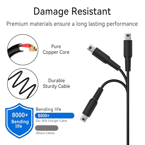 Image of Tobfit Cable for Nintendo DSi /DSi XL / 3DS / 3DS XL USB Power Charging /Charger Cable (1.2m)