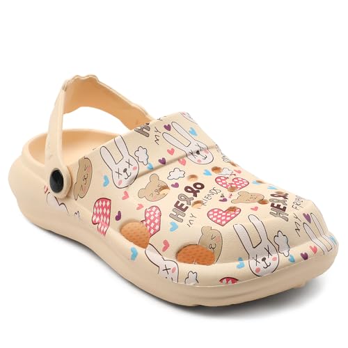 Image of Liberty Lucy&Luke ALEX-K3E Kids Clogs for Boys & Girls | Lightweight Slip-On Clogs - Beige & White | Durable & Soft EVA Sole | Comfortable & Breathable Sandals for Walking, Beach & Every Day Wear