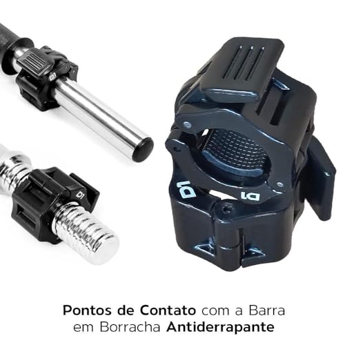Par Presilhas Lock Jaw Collar 25mm P/Barra de Musculação Standard - D1fitness