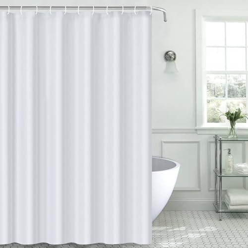 Rideau de douche 80x200cm blanc en polyester imperméable pour baignoire chic - 8