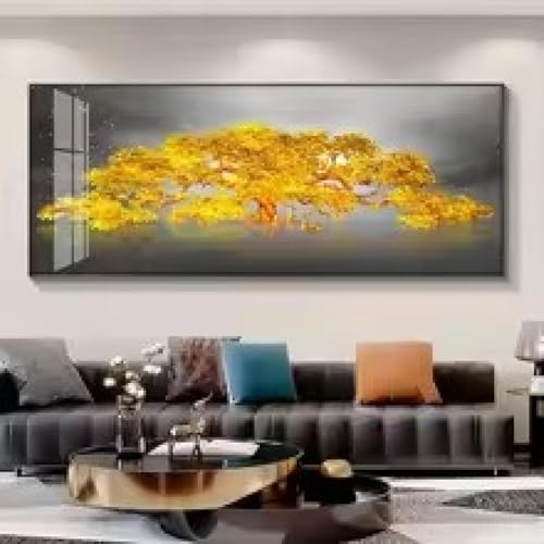 Peinture moderne arbre de la richesse or impressions sur toile affiche