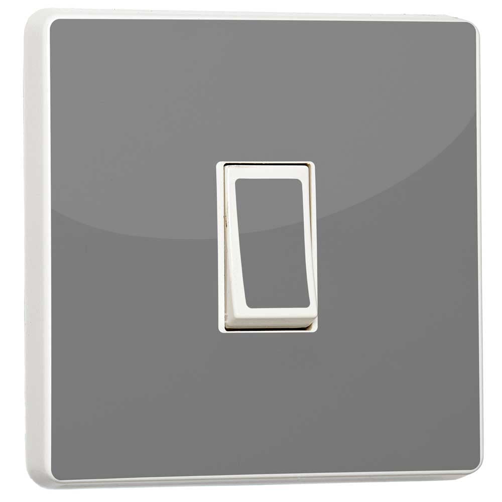 Stika.co Silver Set Of 2 Plain Light Switch Stickers – Vinyl Skin Cover Decals For Single Switches – Stylish Home Décor Accessories