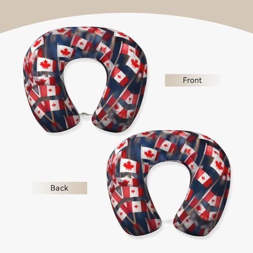 Almohada para cuello de viaje de poliéster negra miniatura 3