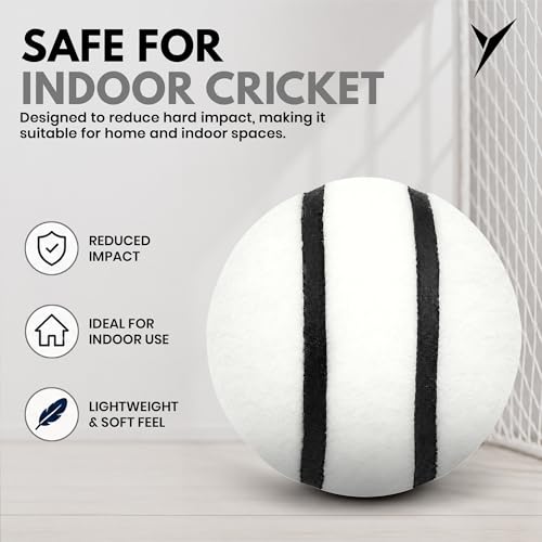 Image of jaspo Activo Air Core Indoor Cricket Ball |PU Material |Hollow Aircore Design |Soft Impact Play | 75g Lightweight |Safe for Indoor Cricket |Non-Toxic Build |Comfortable Grip |Durable & Kids-Friendly