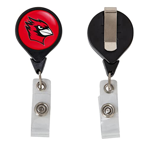 Desert Cactus Wesleyan University Retractable Badge Holder Cardinals ID Reel with Ticket Clip for Lanyard, Work, School & Office Access