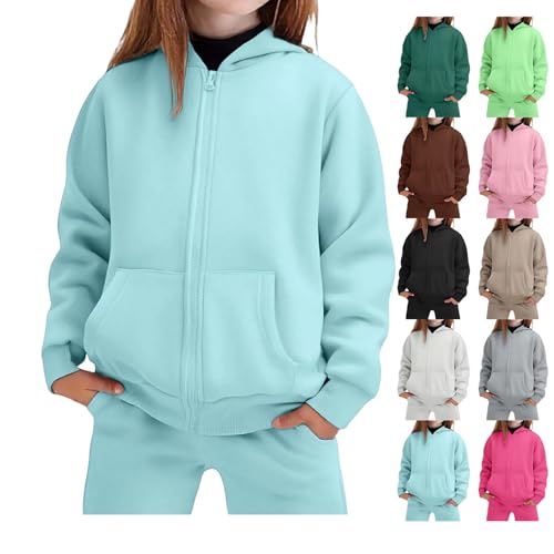 Hoodies For Girls 2 Piece Tracksuit Fashion School Outfits Zip Athletic Sets Joggers Sets Sweatsuit With Pockets