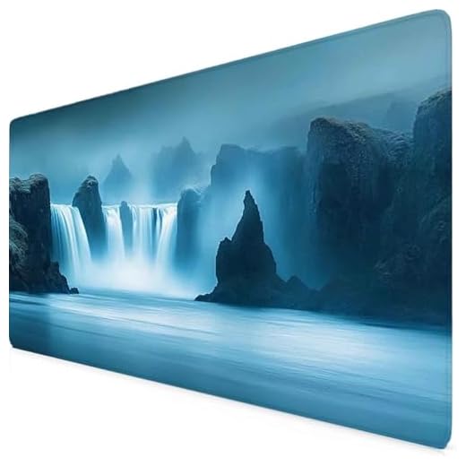 Grau Mauspad XXL 80x40cm Schreibtischunterlage Fallen Mauspad Gaming Zubehör, wasserdichte rutschfeste Mousepad Groß Schreibunterlagen für Zuhause, Home Office, Deko Büro, Geschenke für Frauen p4077