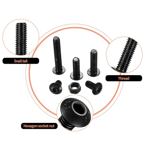 Alloy Steel 320 Pcs M5 Bolts Set - Hex Socket Button Head Cap Screws, Nuts Set - Pan Head Furniture Bike Bolts Set - Image 3
