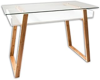 bonVIVO Home Office Writing Desk Massimo - Contemporary Desk Combining Glass and Wood