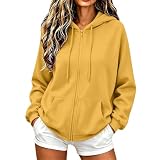 qndjkx Oversized Zip Up Hoodie For Women Plus Size Womens Zip Up Sweatshirt Y2k Cotton Hoodies Women Comfort...