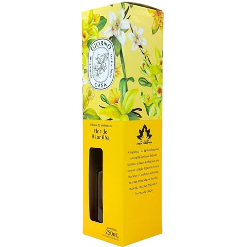 Difusor de Fragrância Para Casa Perfumada e Aromatizada, Flor de Baunilha, Giorno Casa, 250 ml, Amar