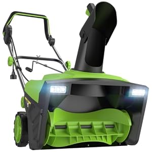 STEELITE 20 Inch Corded Electric Snow Blower, 15 Amp, Dual LED Lights, Adjustable Chute