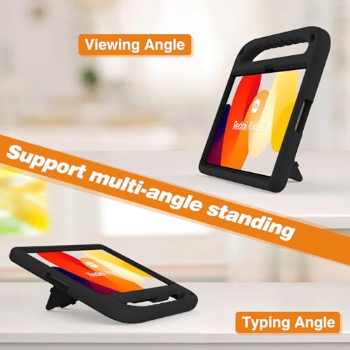 for Xiaomi Redmi Pad SE 11\" Released 2023 Kids Case,Lightweight EVA Kid Friendly Shockproof Protective Case,Handle Stand Heavy Duty Tablet Cover (Black) - Thumbnail 3
