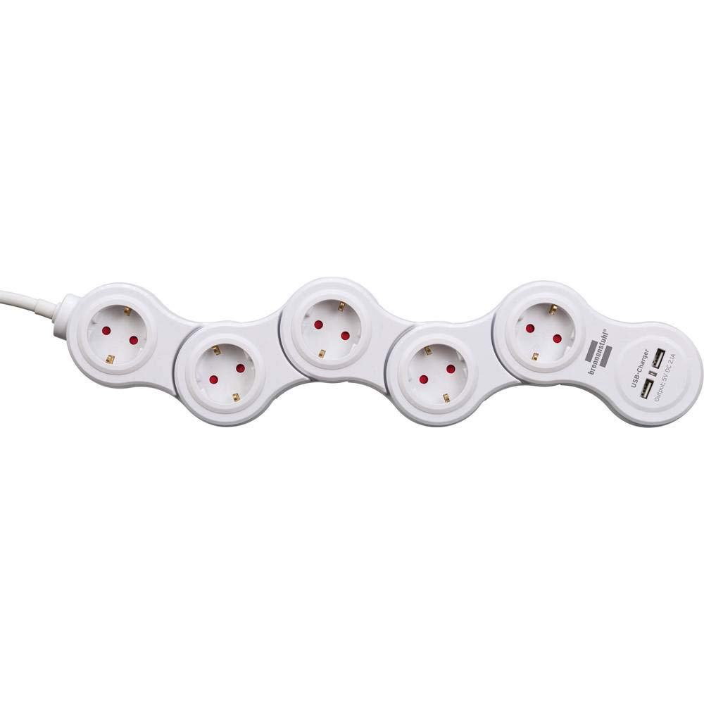 BRENNENSTUHL 1155350210 - Base múltiple maniobrable Vario-Power Con puertos USB
