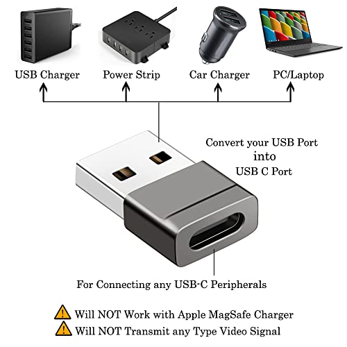 Auvipal Usb C Female To Usb Male Adapter (4 Pack), Usb A Charger To Usb Type C Cable Converter For Apple Watch Series 7 8 Ultra Se, Iphone 12 13 14 Plus Pro Max, Samsung Galaxy S20 S21 S22 #TOP3