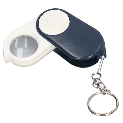 Mini Lupa con Luz 10X Plegable de Mano de Bolsillo Iluminada con Llavero para Lectura Inspección
