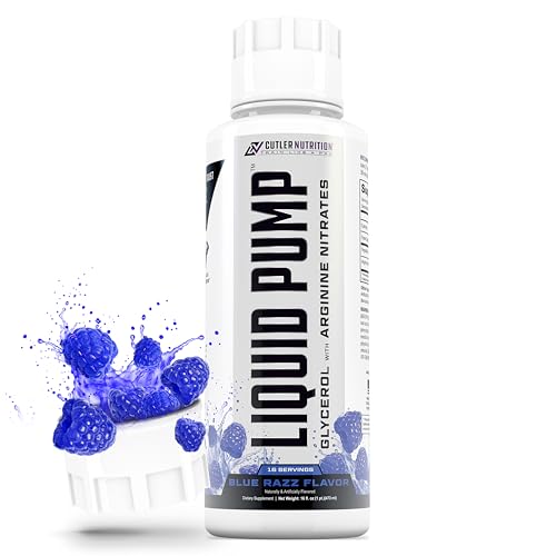 Image of Liquid Pump - Glycerol and Arginine Nitrates for optimized pump pre-workout liquid caffeine free non stim pre-workout for energy and performance and nictic oxide booster | Blue Raspberry flavor