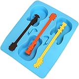 Haofy Gitarren-Eiswürfelform, Künstliche Gitarrenform aus Silikon für Kinderpartys, Zum Erstellen von 3 Eisgitarren, für Getränke und Musikveranstaltungen (Sortierte Farbe)