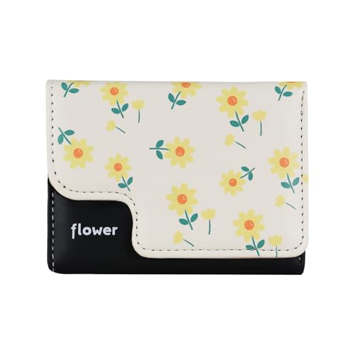 Andiker Small Wallet, Trifold Women Wallets with 1 Cash Compartment and 7 Card Slots, Floral Pattern Ladies Wallet for Women - Main Image