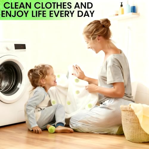 12Pcs Reusable Laundry Hair Remover Balls - Pet Hair Remover for Laundry, Washing Machine Hair Catcher for Dog and Cat Hair Removal, Safe on Fabric,Suitable for Washing Machines (Green & White) — view 6