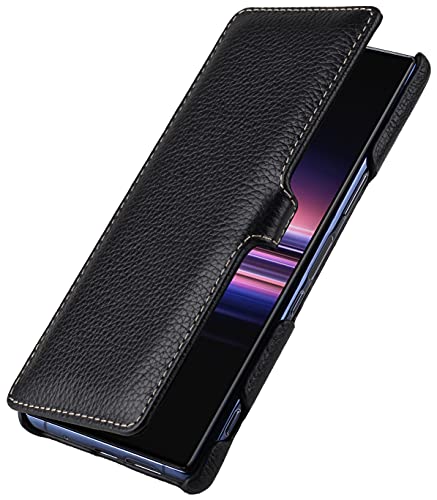 STILGUT Etui Folio pour Sony Xperia 5 II Coque à Rabat latéral et Fermeture à Clip en Cuir...