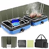 Hisencn Camping Stove,2 Burner Propane Camping Stove with...