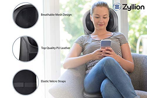 Zyllion Shiatsu Back and Neck Massager Cushion Pad with Soothing Heat Function - High Intensity Massage with 3 Modes - Fits Perfectly on Chair - Thumbnail 2