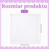 Trinkrittey 3 sztuki materiałowych chusteczek damskich, białe, koronkowe, w stylu vintage, poszetka, prezent ślubny dla panny młodej, bawełna, zestaw materiałowych chusteczek na wesele (32 cm)
