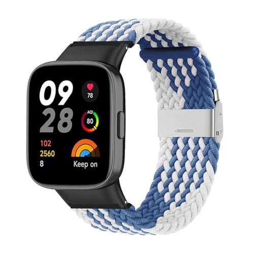 [TYGBFD] Redmi Watch�X�g���b�v Redmiwatch3/2�p �i�C�����҂݃��^���o�b�N�� ���X�g�X�g���b�v �L�k���o���h �N�C�b�N�����[�X�X�g���b�v �u���[&�z���C�g Redmi Watch 3�p [�V���o�[]