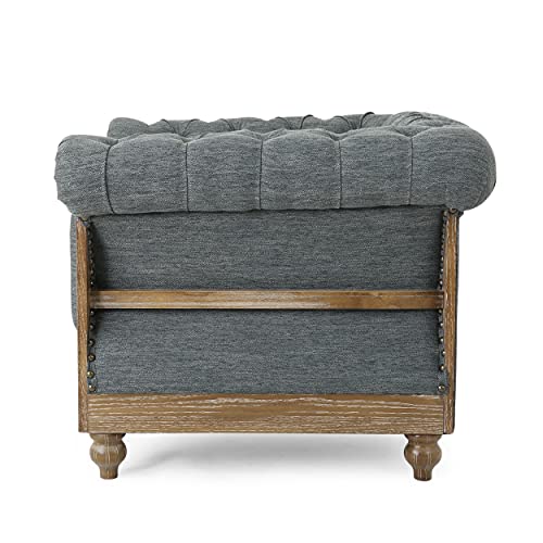Sillón Chesterfield Tufted Gris Oscuro Marrón miniatura 7