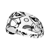 Cartoon Raccoon Sweatbands Summer Accessories Elastic Bands,Fashion Non Slip Headband, Moisture Wicking Sweatband