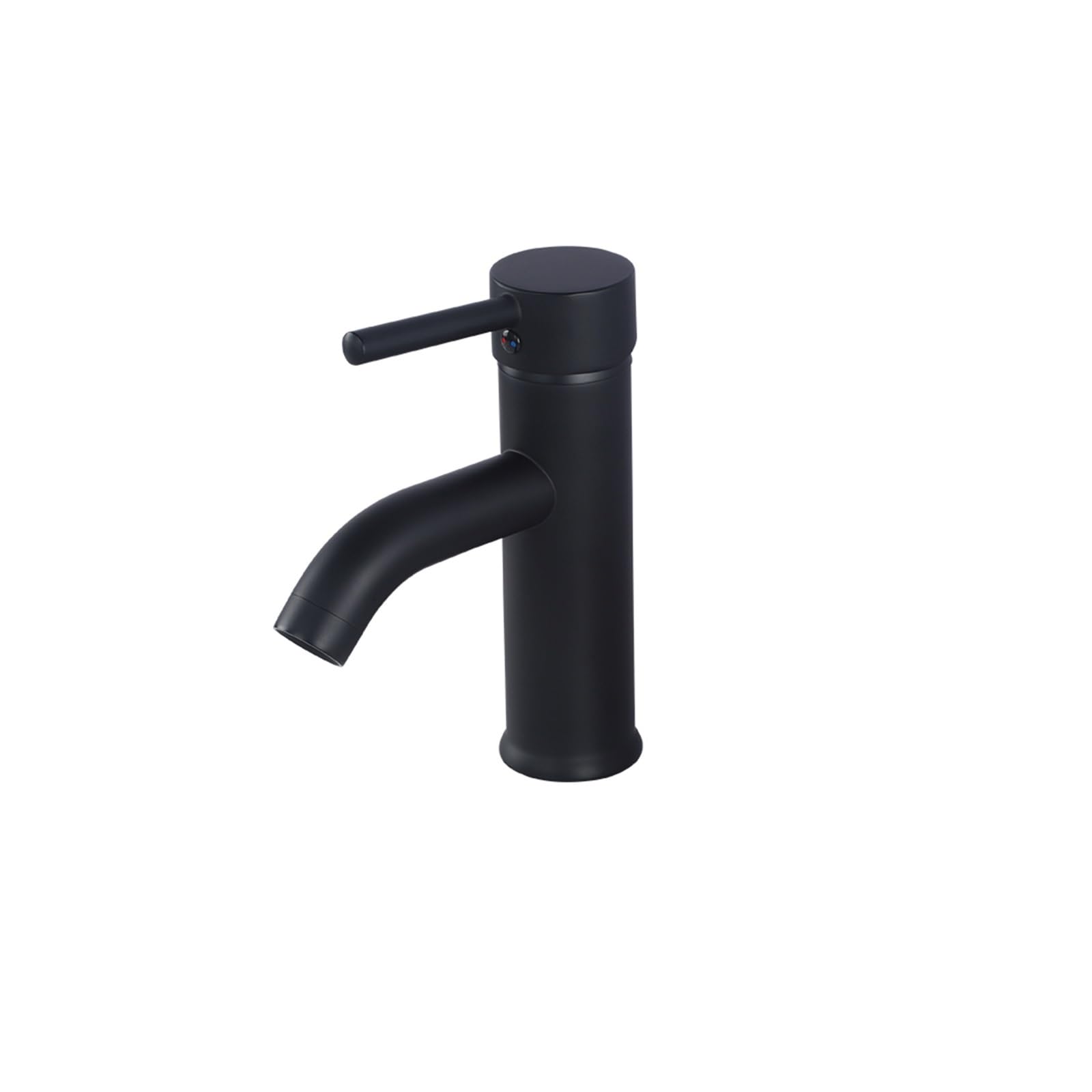 Robinet de lavabo luxe en laiton massif noir mat avec mitigeur monotrou au design épuré
