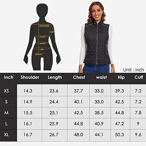 Tomilk Heated Vest For Women 2022 Upgraded - Stand Collar Quilted Outerware Neck Heating With 6 Heating Aeras （Battery Included #TOP5