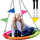Tree Swing - 40 Inch Saucer Swing for Kids Outdoor with 900Lb Weight Capacity - Waterproof 900D Oxford Fabric, Ideal Kids Swings Set Accessories, Tree Swings for Kids Outdoor Fun