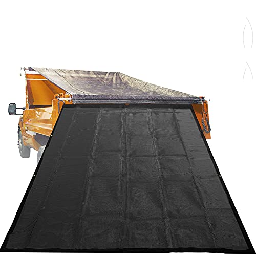 VEVOR Dump Truck Mesh Tarp 7'X18', Black Mesh Tarp with Grommets, Heavy Duty Mesh Tarp with 6'' Pocket Opening Shade Mesh Tarp, PVC Coated Trailer Tarp, for Truck Bed Cover