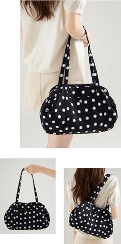 Bolso hobo flojo con estampado de lunares para mujer, bolso cruzado bajo el brazo, bolso de mano para viaje, trabajo y playa miniatura 3