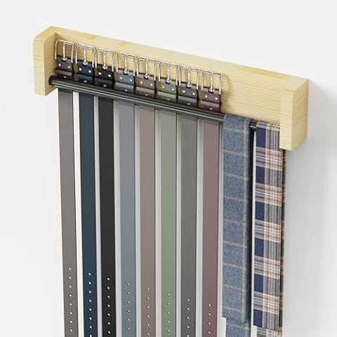 Belt Hanger Wall Mount Belt Organizer for Closet Door Space Saving Belt Holder Storage Hangers for Ties,Gift for Him Fathers Day Birthday House Warming Cover
