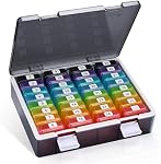 Fullicon Monthly Pill Organizer 1 Time a Day with 32 Compartments, 30 Day Pill Organizer with Labels, Portable Pill Box Pillulier Portatif 31 Jours for Vitamin, Fish Oil, Supplements (Black/Rainbow)