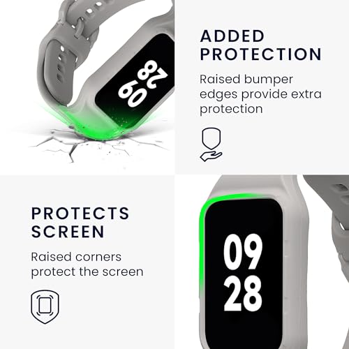 kwmobile Sportarmband kompatibel mit Xiaomi Smart Band 8 Pro/Band 9 Pro/Redmi Watch 5 / Redmi Watch 4 - Armband TPU Silikon f&uuml;r Fitnesstracker - mit Schutz Bumper Grau