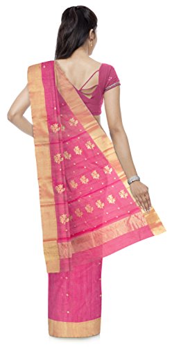 DANISH MOHAMMAD pink chanderi silk saree – image 2