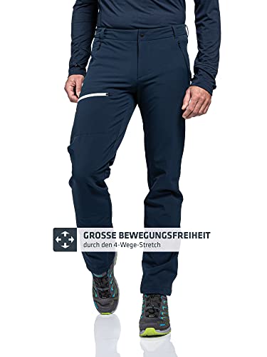 Schöffel Herren Pants Folkstone Warm M, warme Wanderhose mit 4 Wege-Stretch, wasserabweisende Thermohose mit vorgeformtem Knie, navy blazer, 48