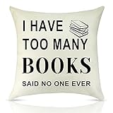 Inspirational Birthday Gifts for Women Throw Pillow Cover Book Lovers Gifts Pillow Case Motivational Gifts for Bookworm Reading Lovers Librarian Reader Decorative Cushion Cover Encouragement Gifts