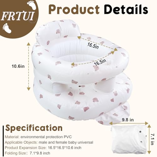 Image of Inflatable Baby Seat for 3-36 Months Babies, Blow up Baby Chair with Built-in Air Pump, PVC Material, Full Enclosure Protection, Outdoor Travel Inflatable Chair for Infant