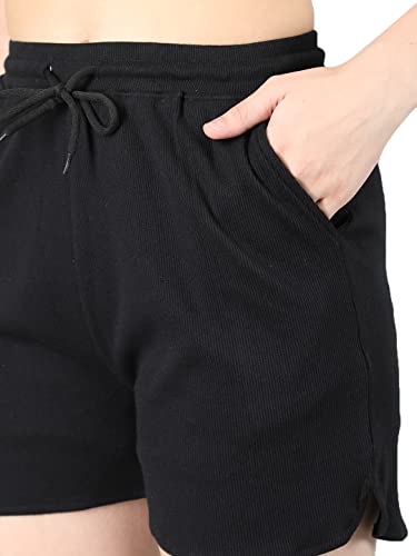 Image of CHKOKKO Women's Regular Cotton Regular Fit Plain Shorts for Women